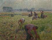 Emile Claus Flax harvesting Sweden oil painting artist
